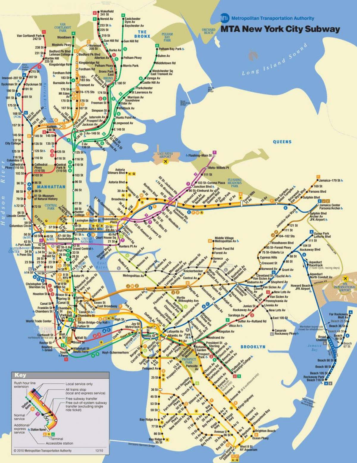 Metro W Nowym Jorku Mapa Nowojorskiego Metra Mapie Nowy Jork Usa
