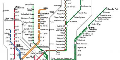 Metro W Nowym Jorku Mapa Mapa Metra Nowy Jork Usa
