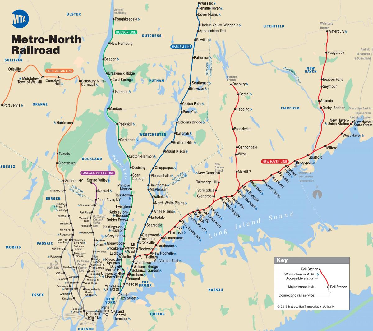 Nowojorski metra North mapie