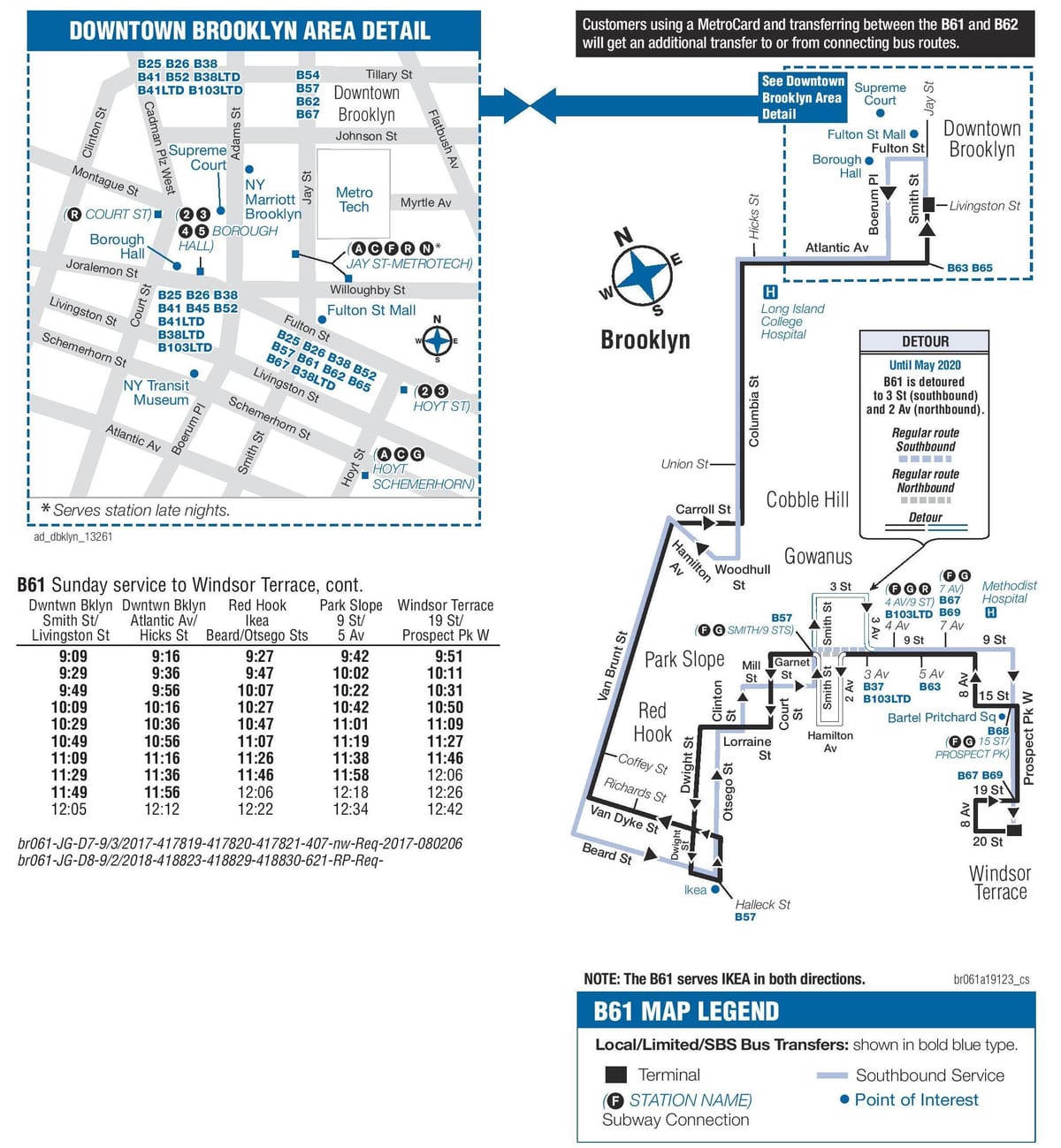 mapę przystanków autobusowych в61