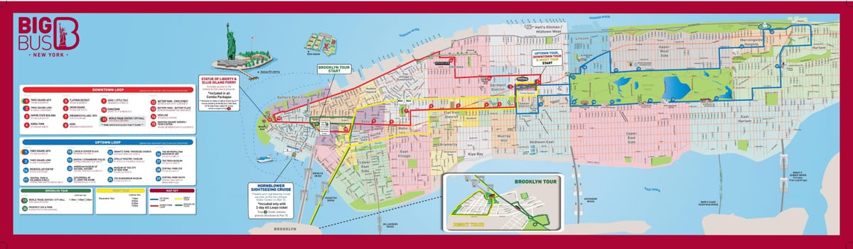 duży autobus Nowy Jork mapa