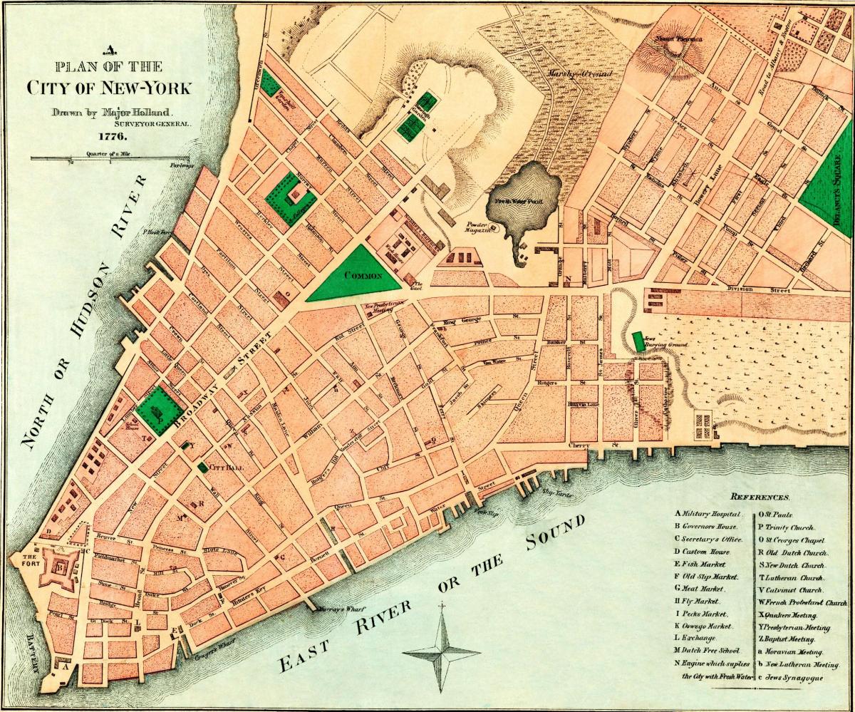 Nowy Jork 1776 mapie