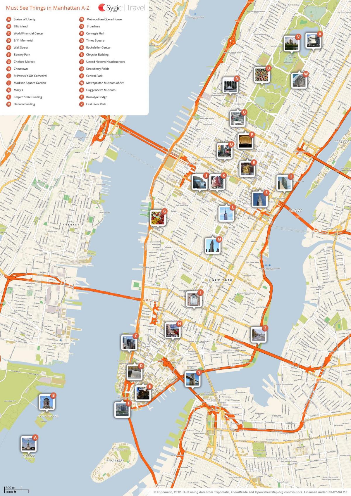 Nowy Jork zabytki na mapie