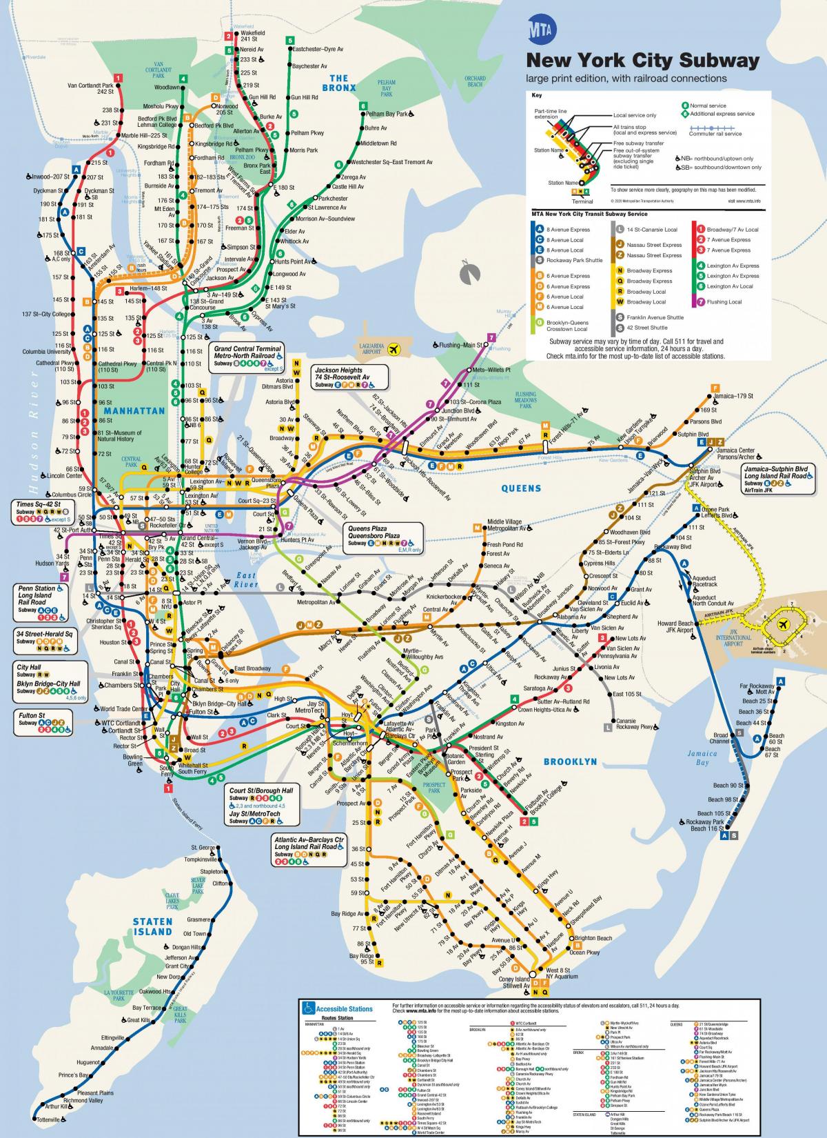 Nowy Jork MTA mapa metra
