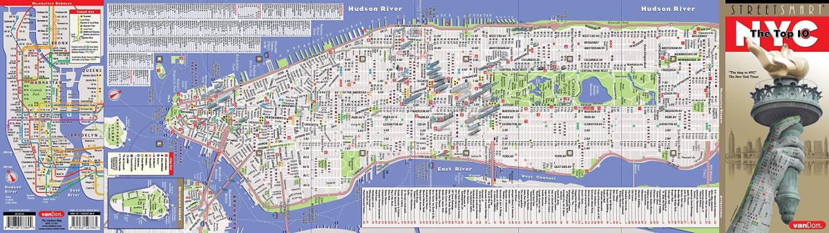 mapa miasta nowojorskich ulicach i alejach