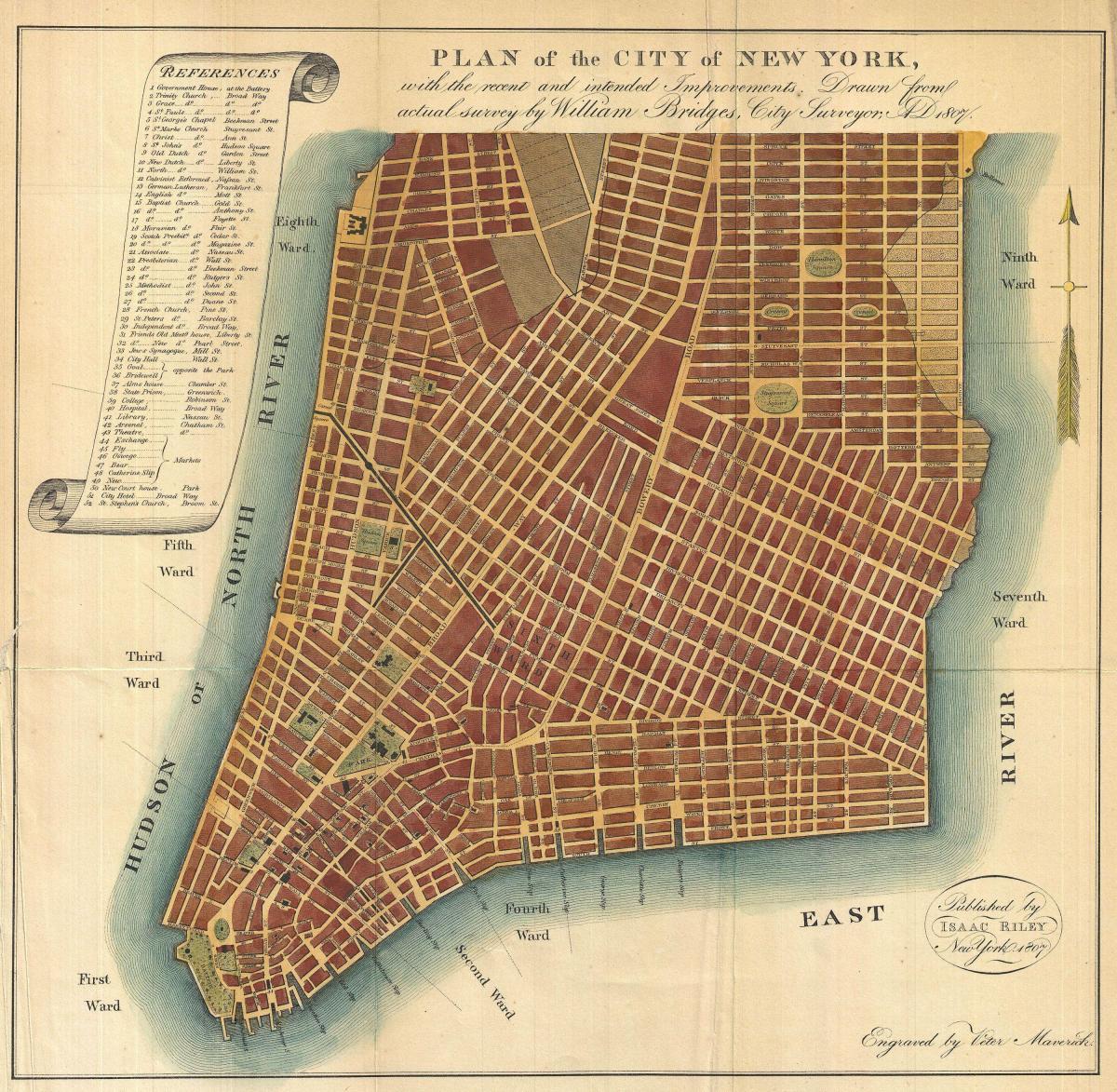 mapa Nowy Jork 1800