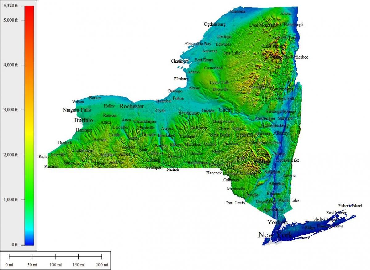 mapa Nowy Jork topograficzna