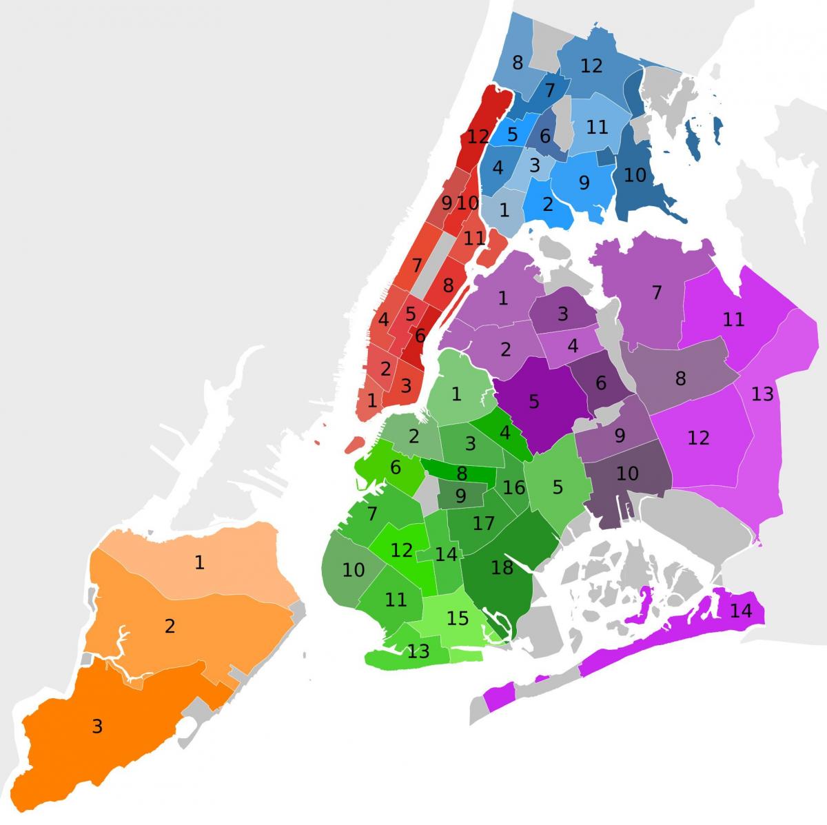 Nowy Jork powiatów mapie