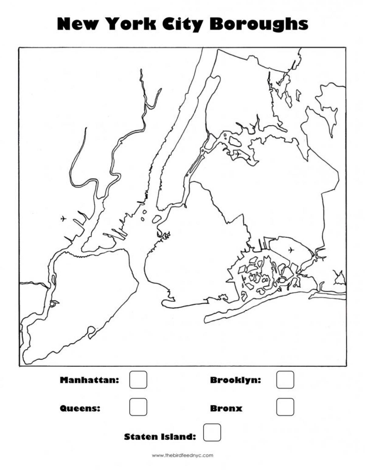 бланковой mapie Nowego Jorku