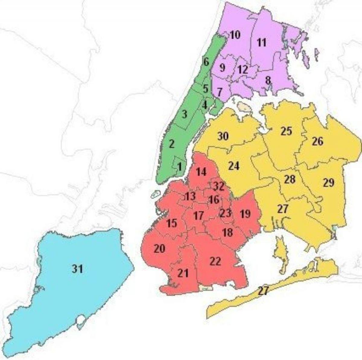mapę okręgów szkolnych w Nowym Jorku