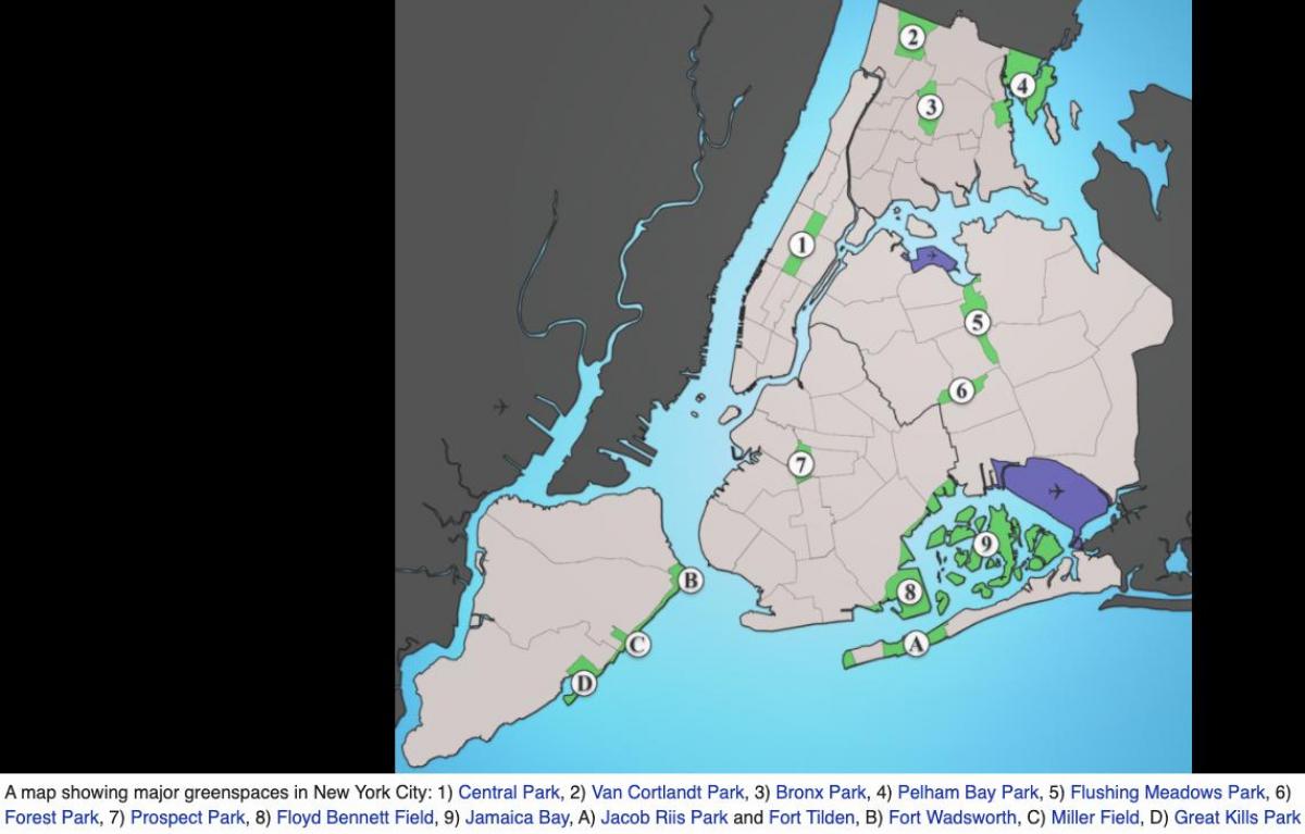 Nowy Jork parków mapie