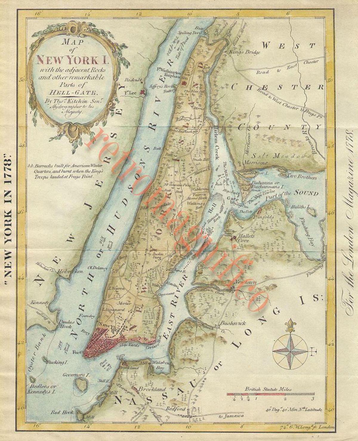 antyczne mapy NYC