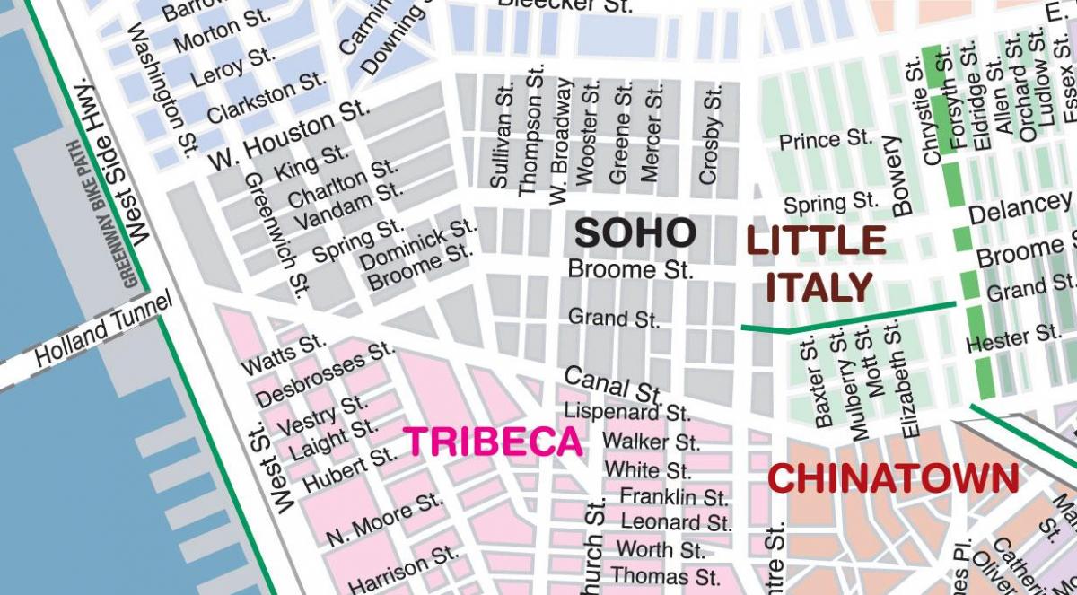 Soho, Nowy Jork mapa