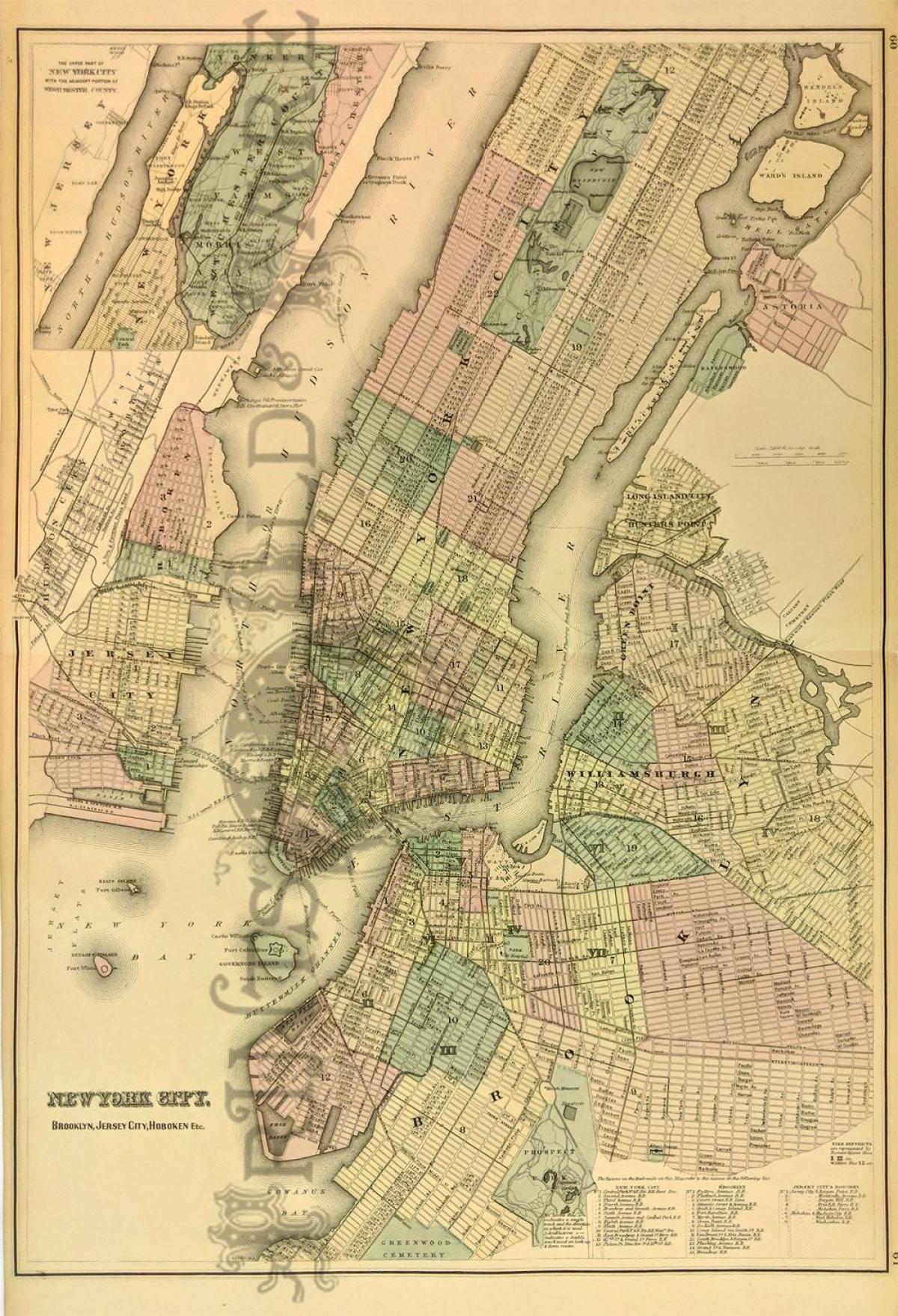 stary Nowy Jork mapa