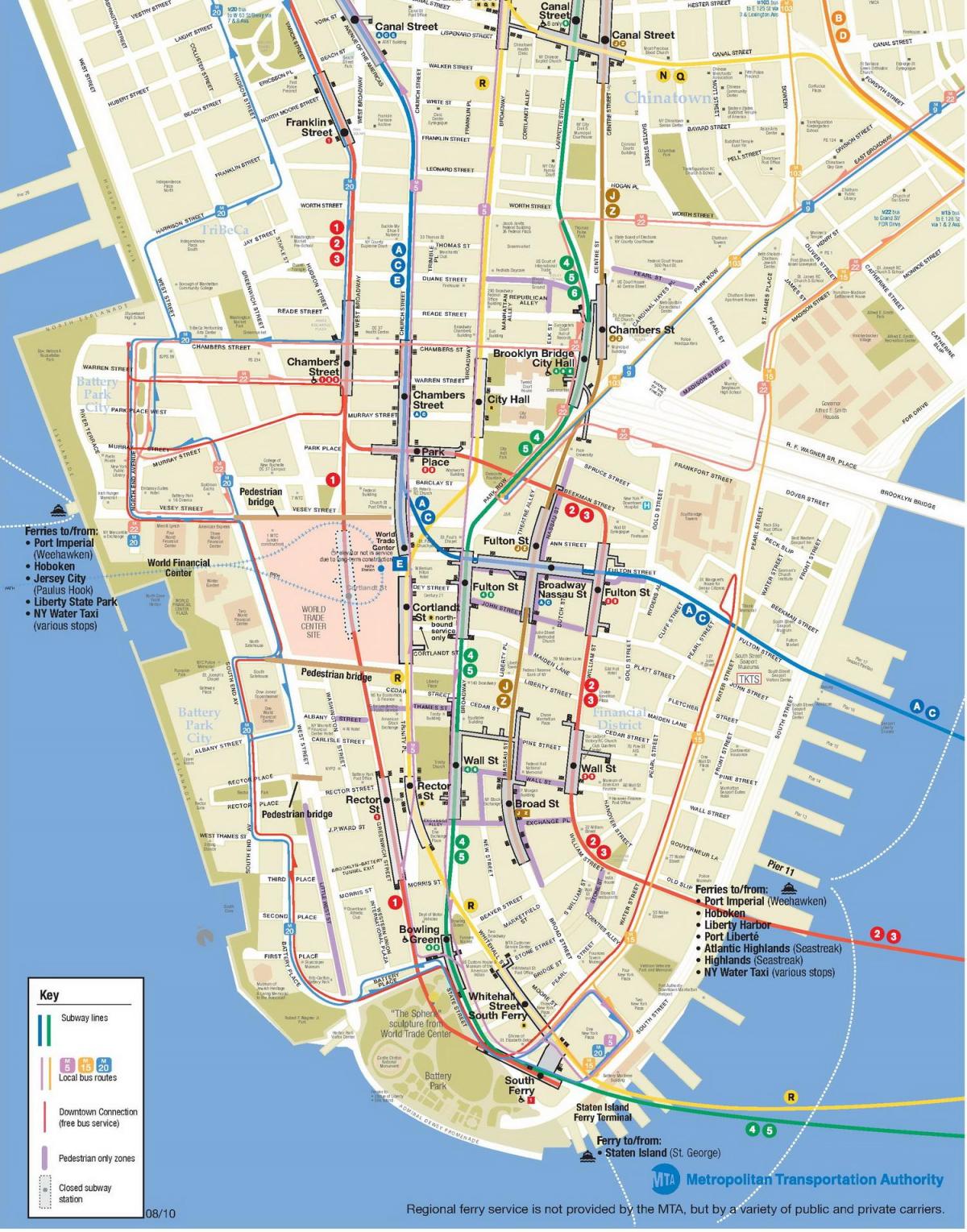 Wersja do druku mapa miasta Nowy Jork