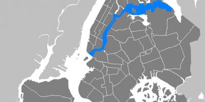 East River w Nowym Jorku mapie