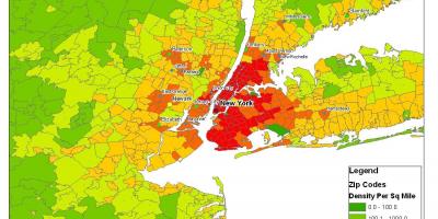 Mapa Nowy Jork ludność