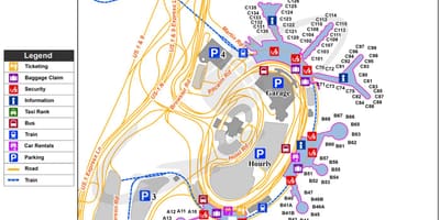 Nowojorskim lotnisku szczególnym mapę