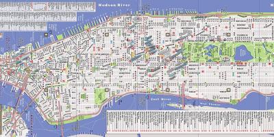 Mapa miasta nowojorskich ulicach i alejach