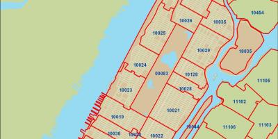 Mapa Nowy Jork ZIP kod